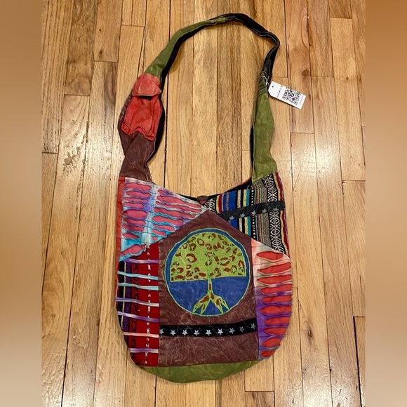 Tree of Life NWT razor cut handmade hobo bag - Picture 1 of 11